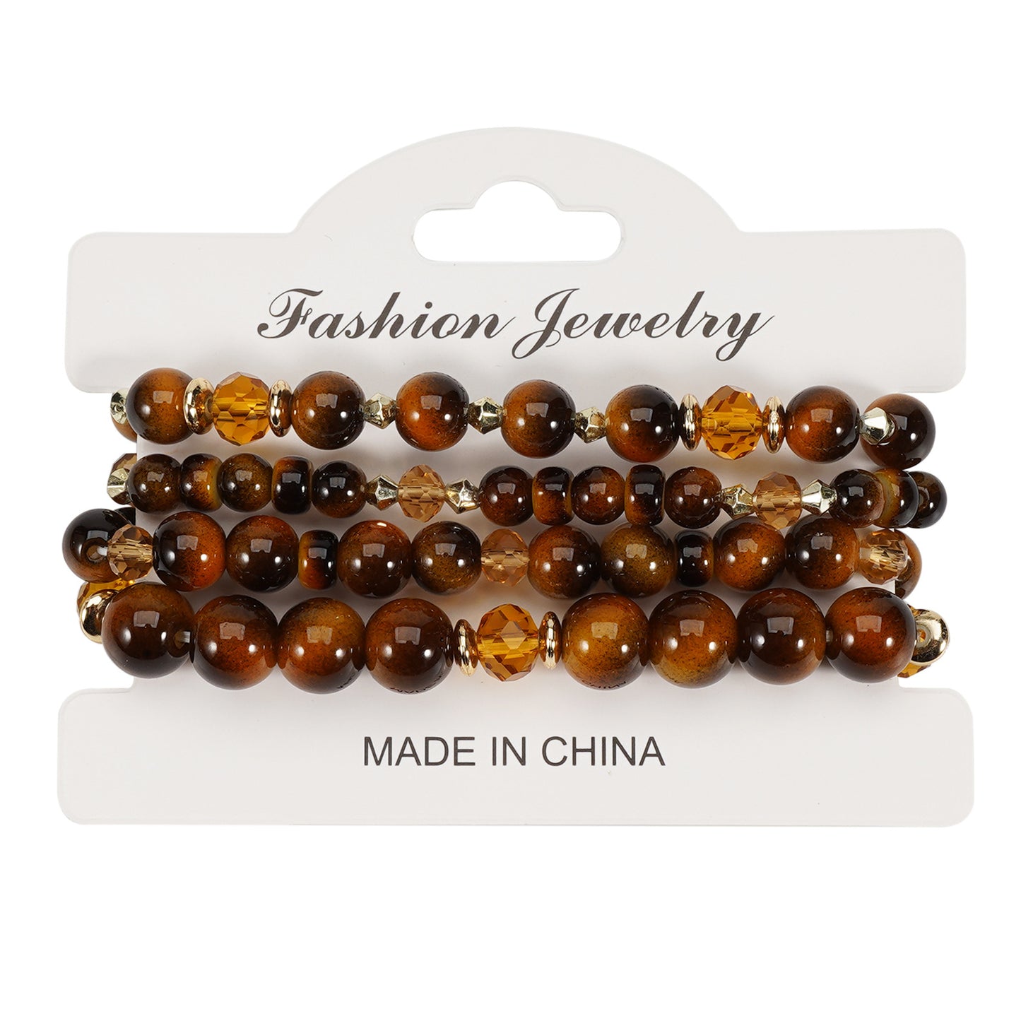 Women's & Men's Imitation Tiger Eye Stone Round Beads Jade Cat Style To Bracelet