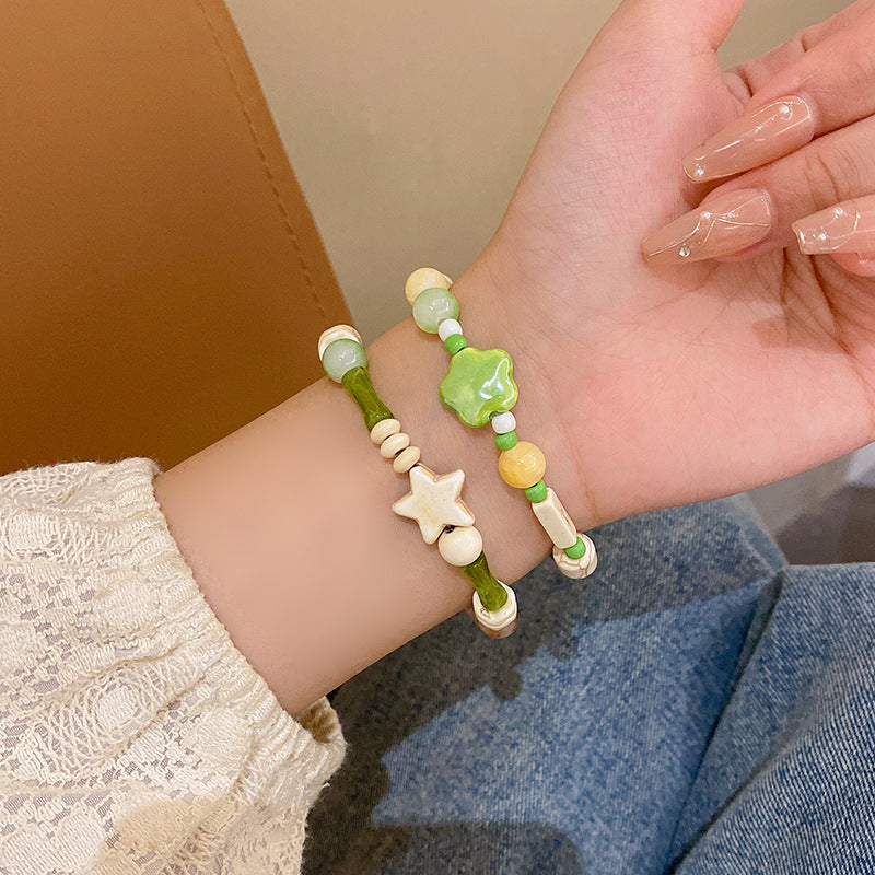 Fresh Green Niche Unique Design High Bracelets