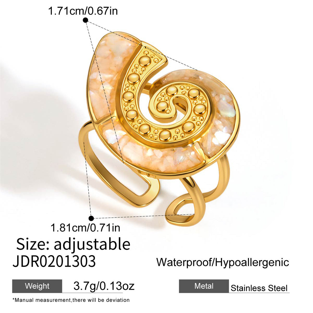 Vacation Style Elegant French Advanced Dripping Stainless Ring