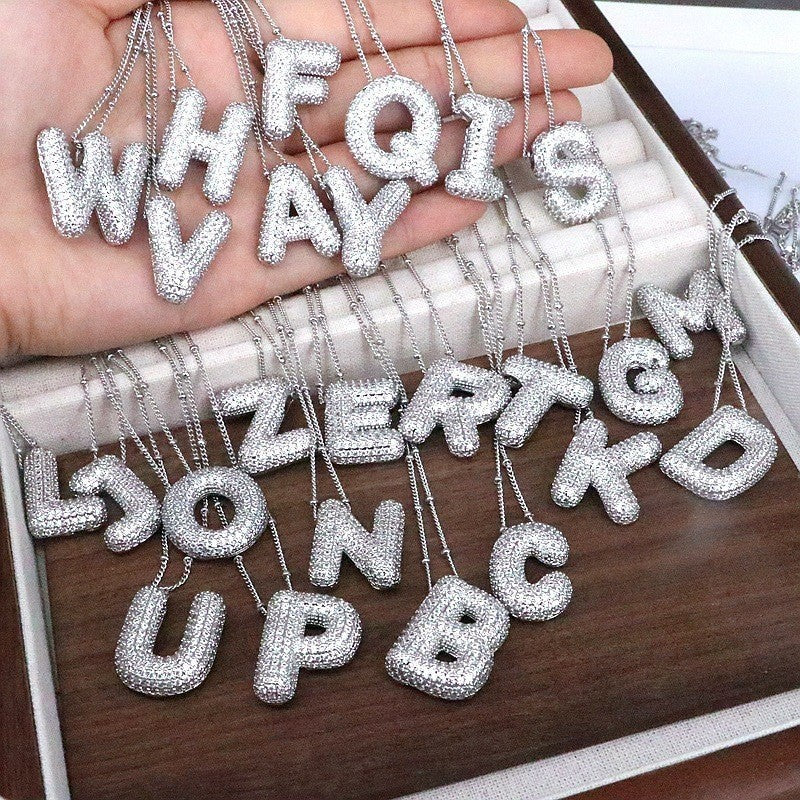 Bubble Balloon Letter English Female Graceful Pendants