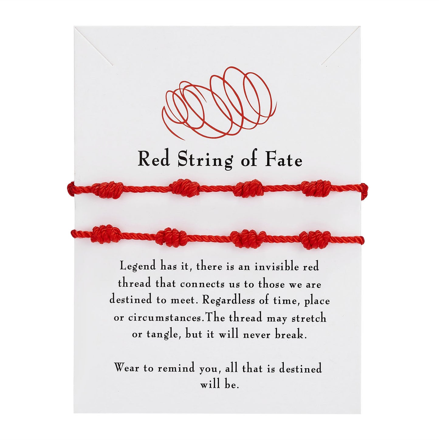 Red Rope Woven Length Adjustable Couple Paper Bracelet