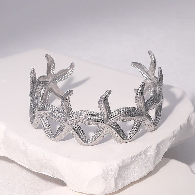 Steel Starfish Female Fashion Individual Casual Style Gold Titanium Bracelets