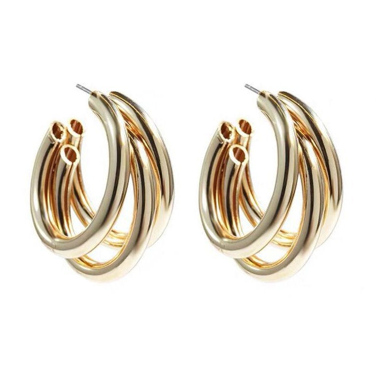 Sier Needle Frosty Style Simple Irregular Circle Exquisite Earrings