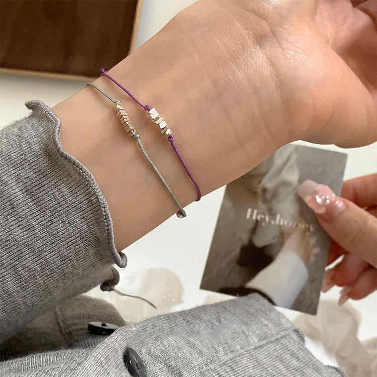 Kleine Stücke von Sier Pull-Tragegurt für Damen, einfache Nischenarmbänder