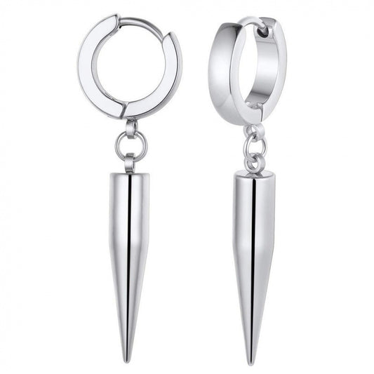 Men's Korean Style Titanium Steel Vintage Round Bullet Stainless Ear Buckle