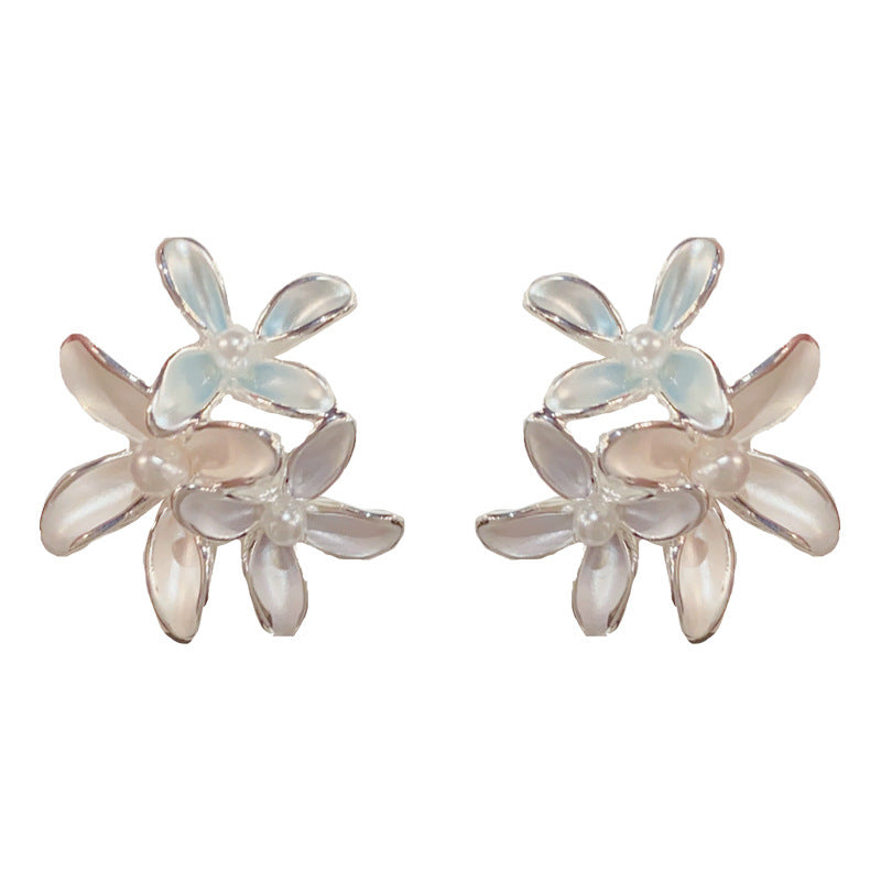 Women's Luxury Fashion Sweet Painted Thin Petal For Niche Personality Unique Earrings