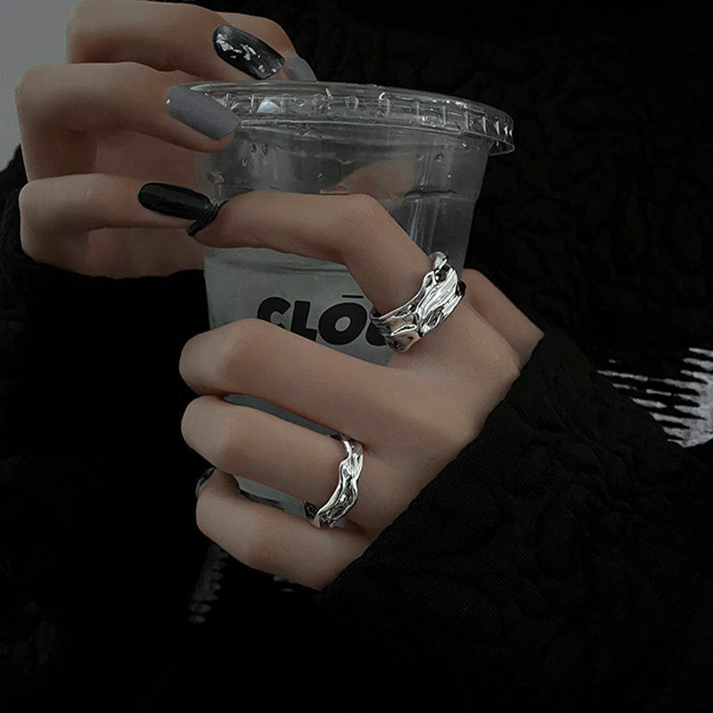 Irregular Opening Adjustable Female Cold Wind Light Rings