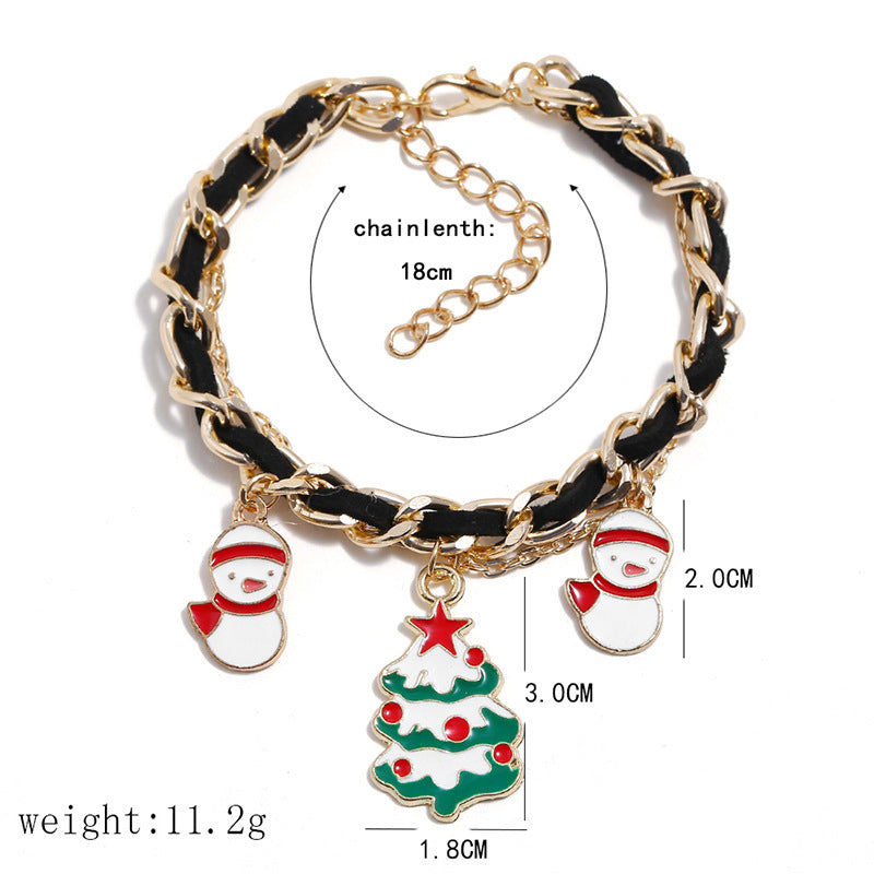 New Christmas Snowflake Tree Alloy Dripping Bracelets