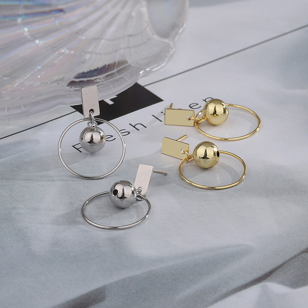 Boucles d'oreilles rondes à grand cercle pour femmes, tempérament personnalisé, haute clé