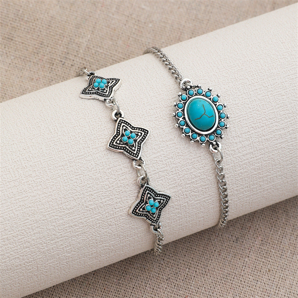 Women's Fashion Brace Lace Turquoise Bohemian Style Bracelets