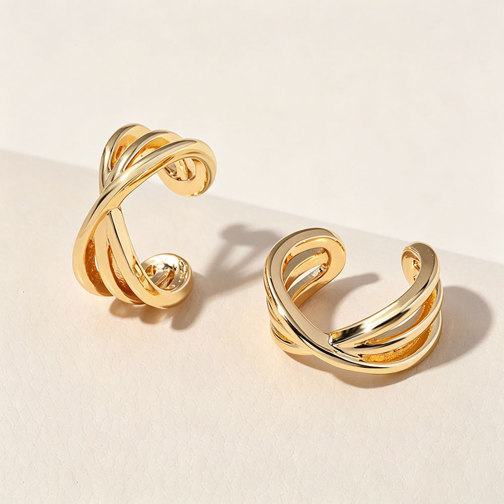 Fashion Retro Cross Lines Advanced Sense Simple Ear Clip