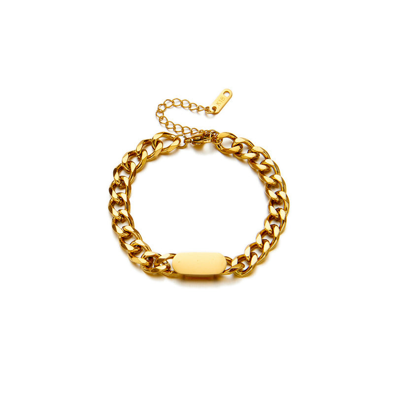 Fashion Vintage Metal Hip Hop Punk Gold-plated Titanium Steel Necklaces
