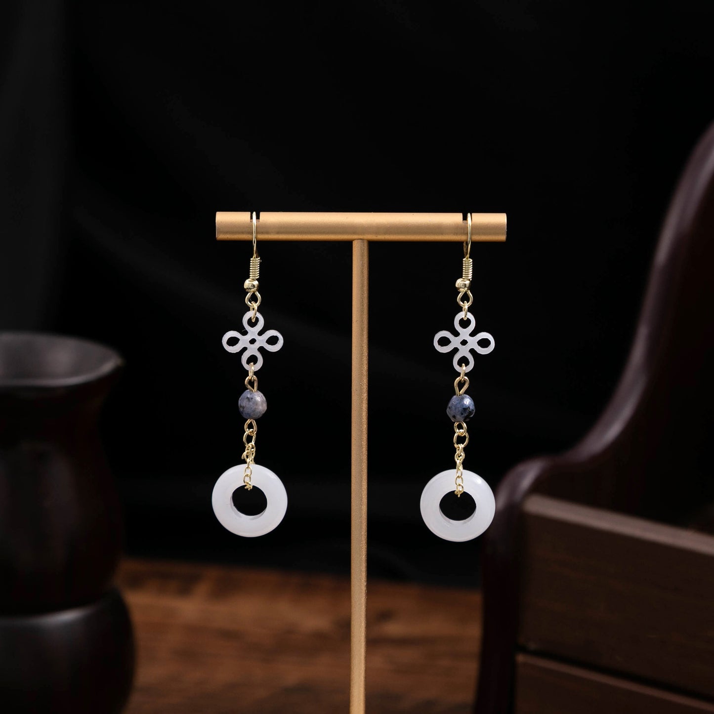 Selection Of Chinese Ancient Style Beaded Long Fringe National Hollow Earrings