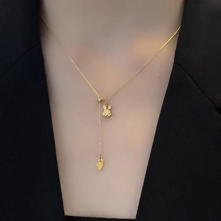 Broadcast Design Rabbit Radish Titanium Steel Necklaces