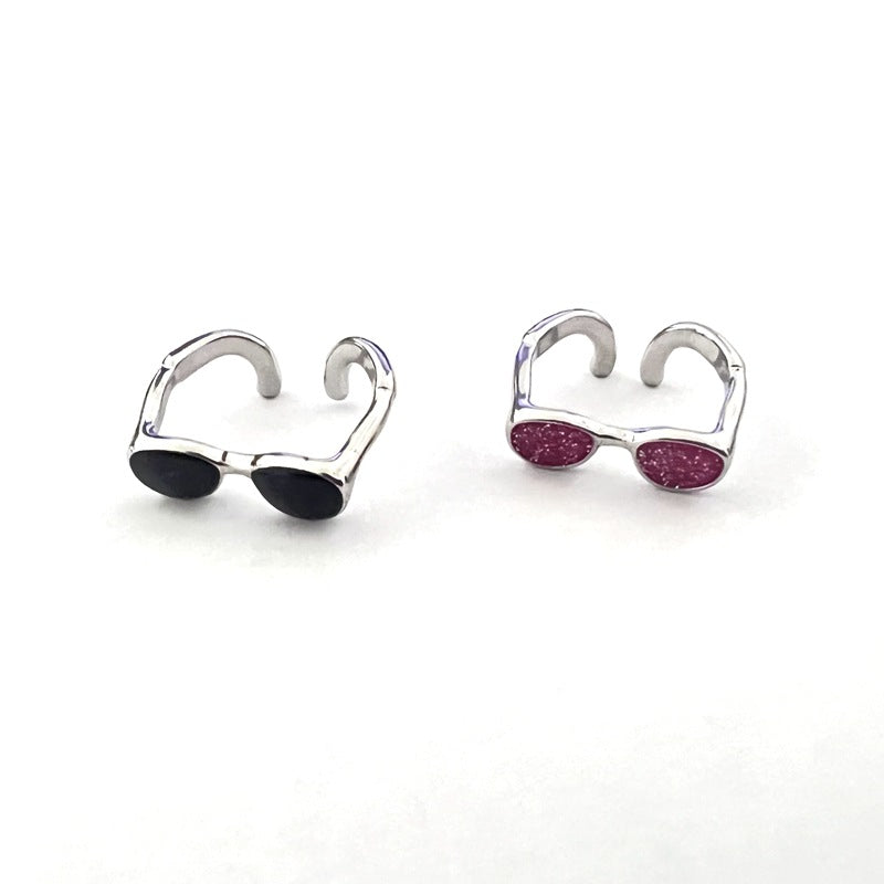 Cute Sweet Cool Glasses Index Finger Niche Open Design Light Rings