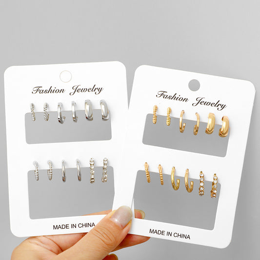 Classic Gold Suit Combination Simple Shaped Earrings