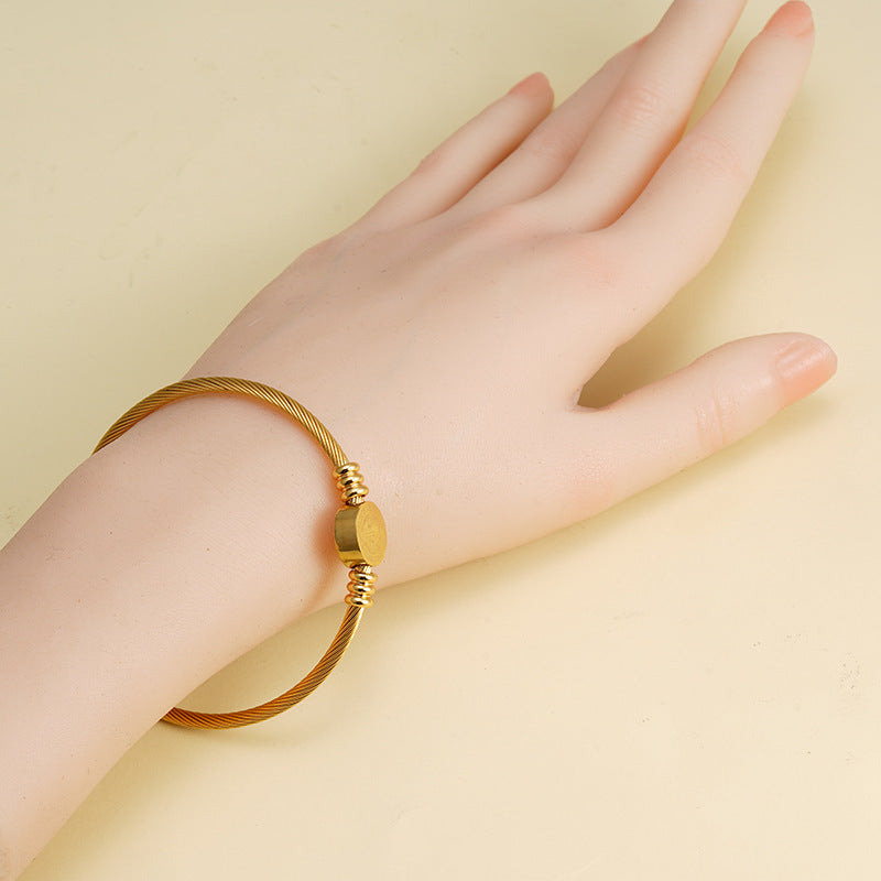 Trendy Stainless Steel Adjustable Opening Priest Religious Bracelets
