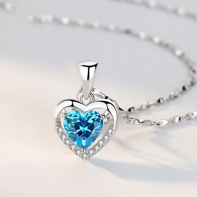 Women's Diamond Ocean Heart Fashion Small Fresh Clavicle Necklaces