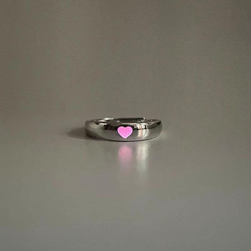 Niche Love Luminous Adjustable Mouth One Pair Of Lovers For Rings