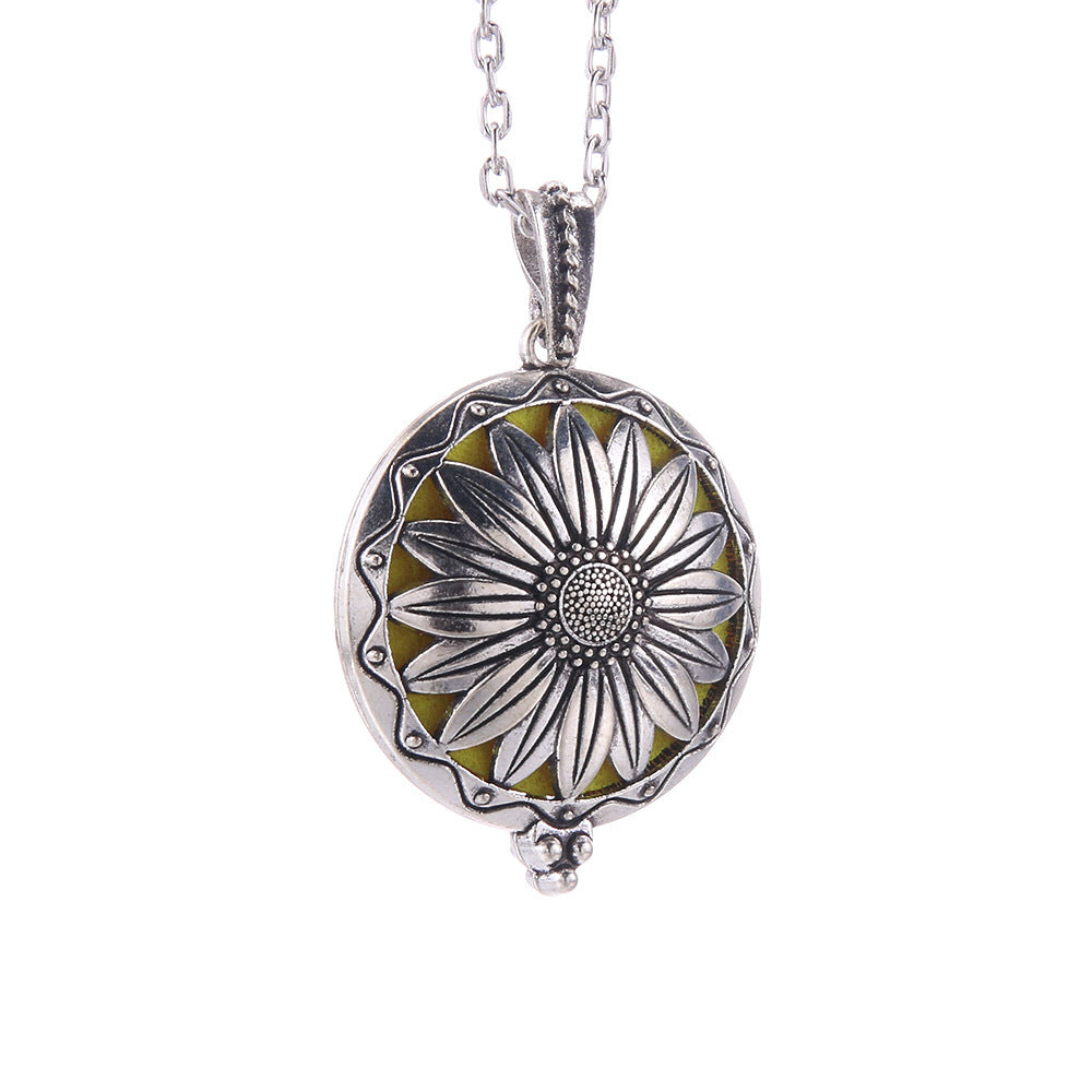 Hollow Lucky Tree Round Alloy Medal Charm Necklace