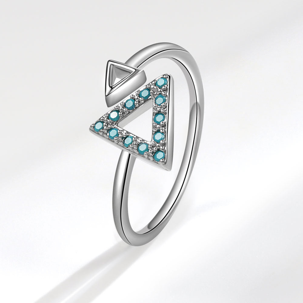 Female Geometric Simple Inlaid Graceful Open Rings