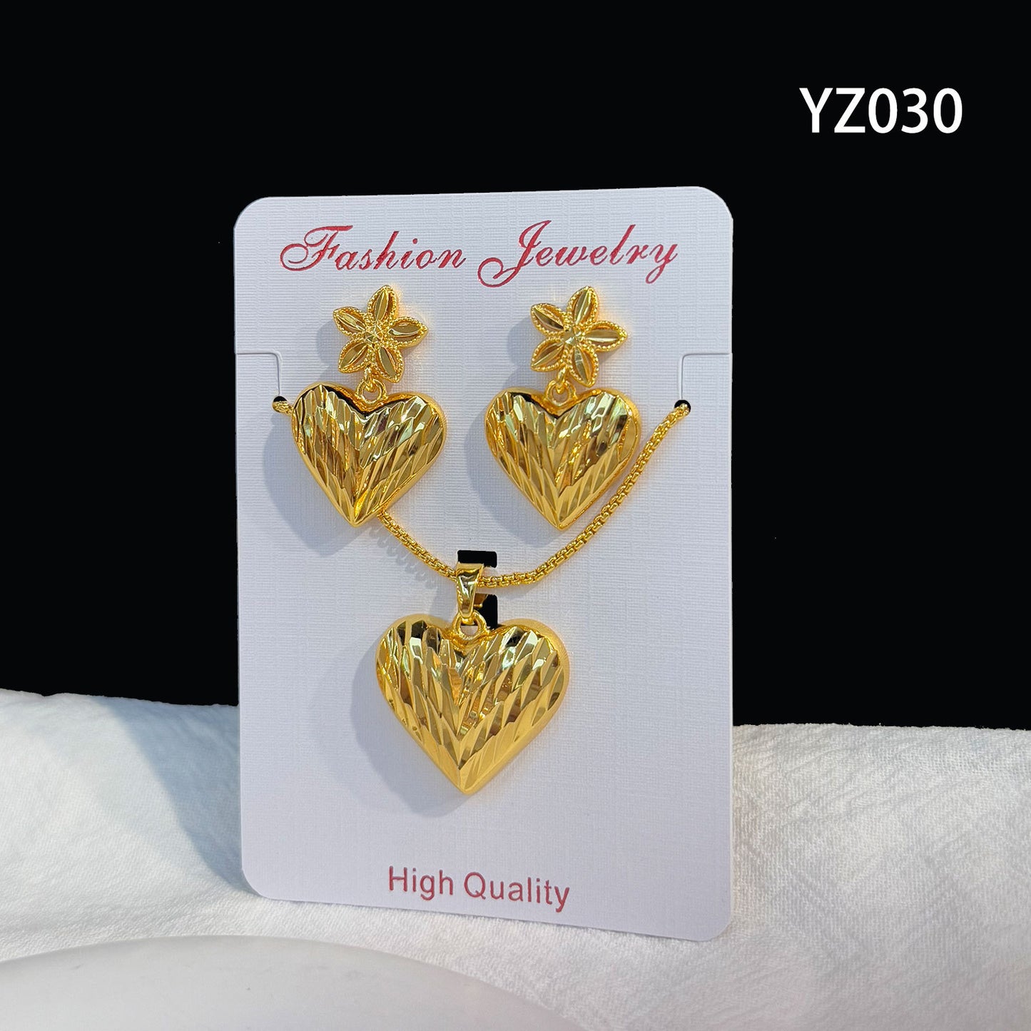 Love Heart Flowers Ear Medium Suit Pendants