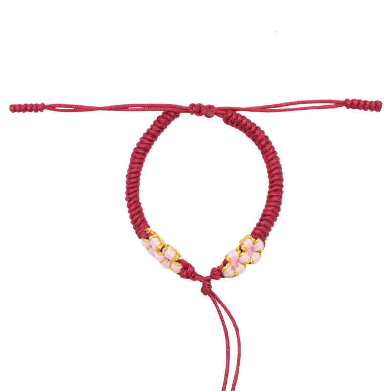 Knot Hand-woven Peach Blossom Carrying Strap Wearable Transfer Beads Bracelets