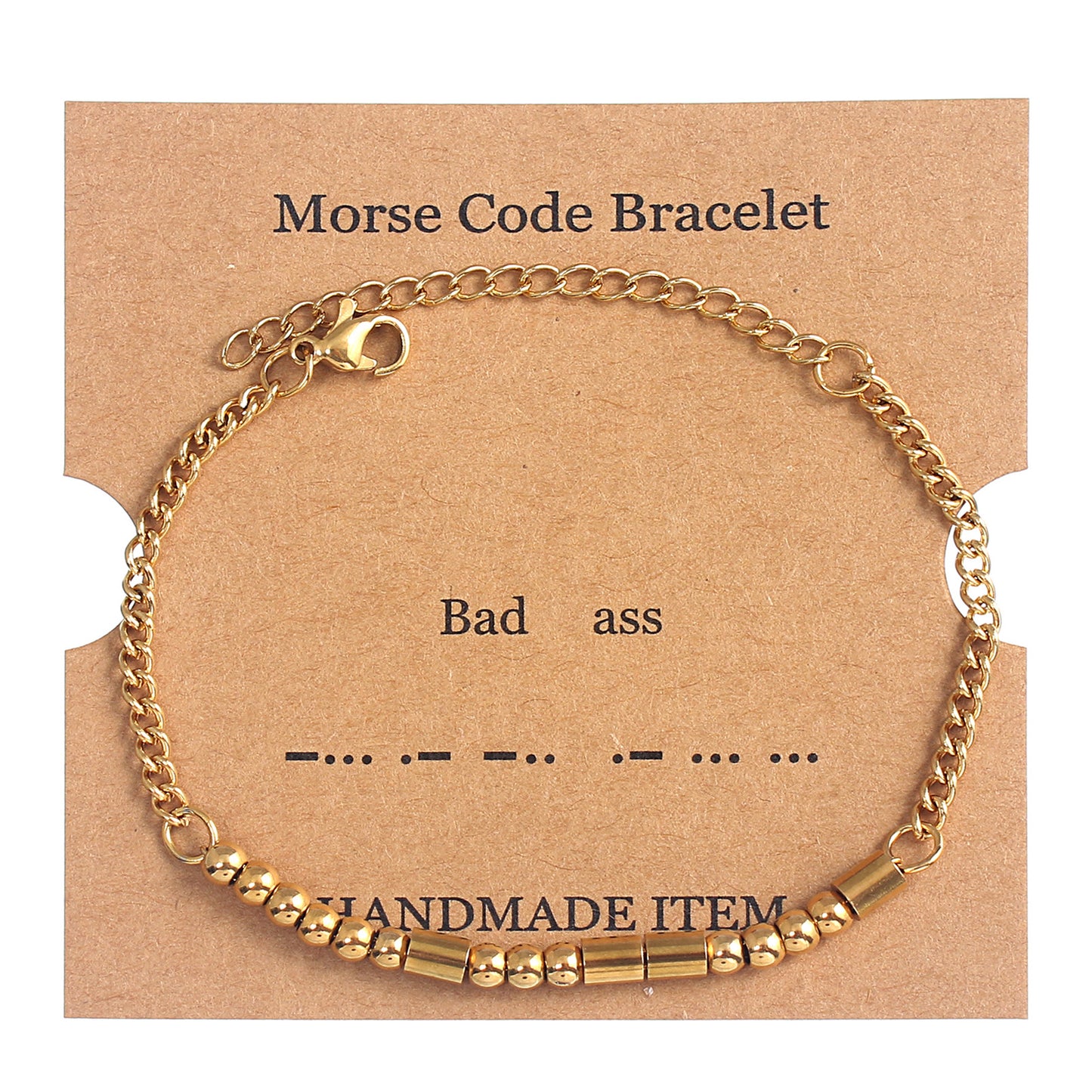 Women's Stainless Steel Gold Moss Password Letter Bracelets