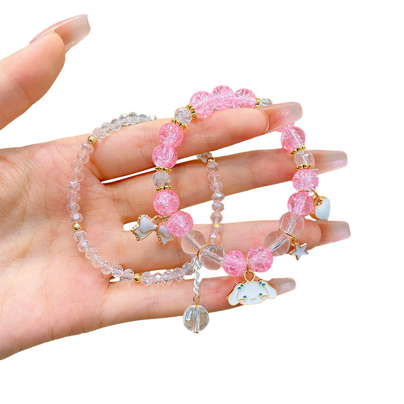 Children's Pendant Beads Sweet Colorful Crystal String Bracelets