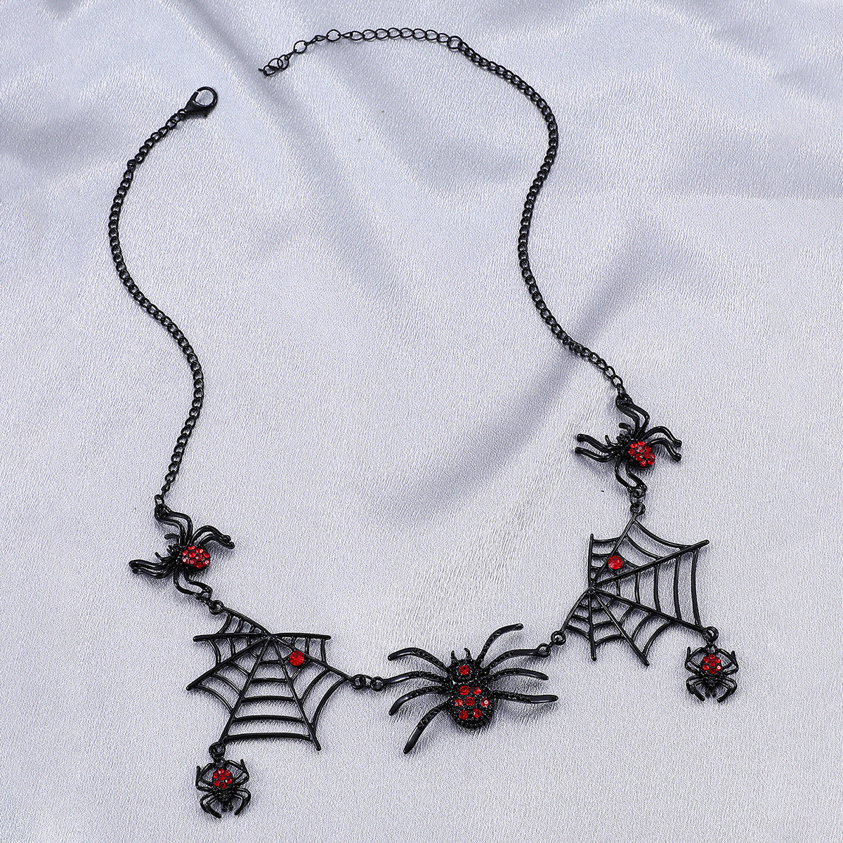 Chain Vintage Gothic Exaggerated Black Spider Web Necklaces