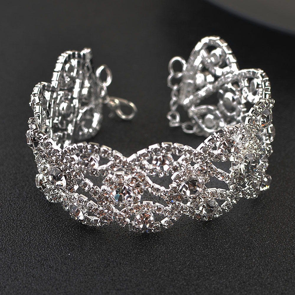 Nouveaux Bracelets de mariage d'ornement de poignet de strass de mariée