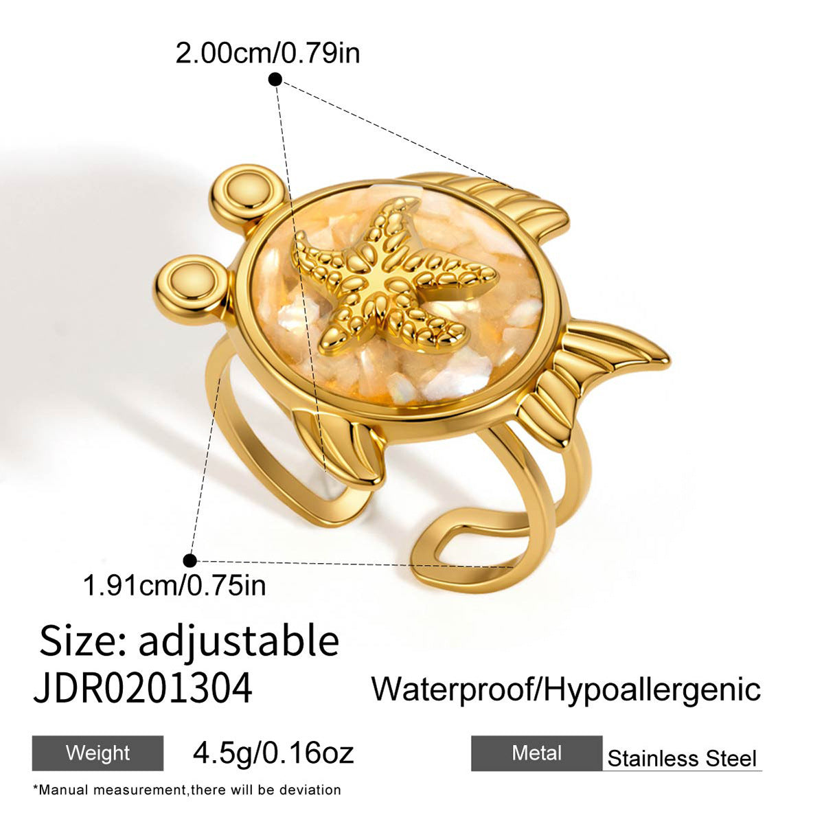 Vacation Style Elegant French Advanced Dripping Stainless Ring