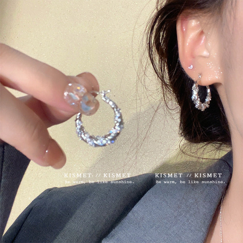 Women's Needle Light Luxury Minority Pearl Exquisite Micro Inlaid Earrings