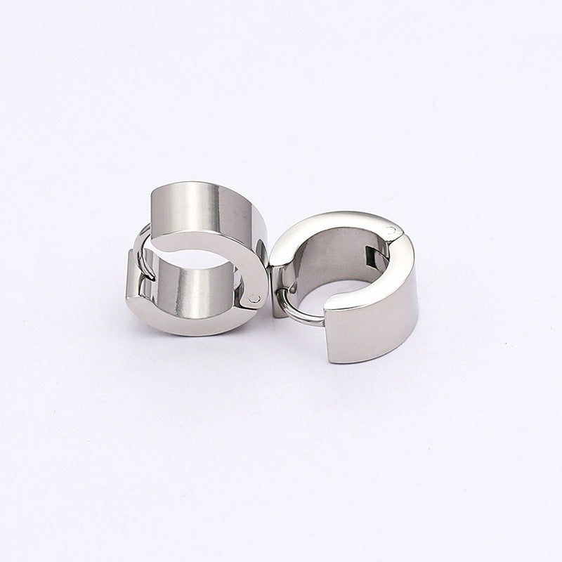 Men's Ear Clip Fine Polished Glossy Stainless Steel Eardrop Female Fashionable Earrings