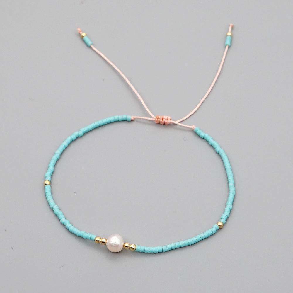 Women's Small Beads Handmade Beaded Natural Freshwater Pearl Bracelets