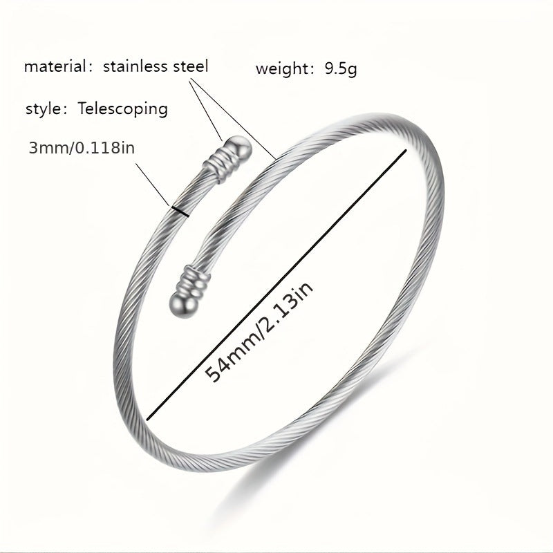 Women's Rope Stainless Steel Fashion Simple Opening Rose Bracelet