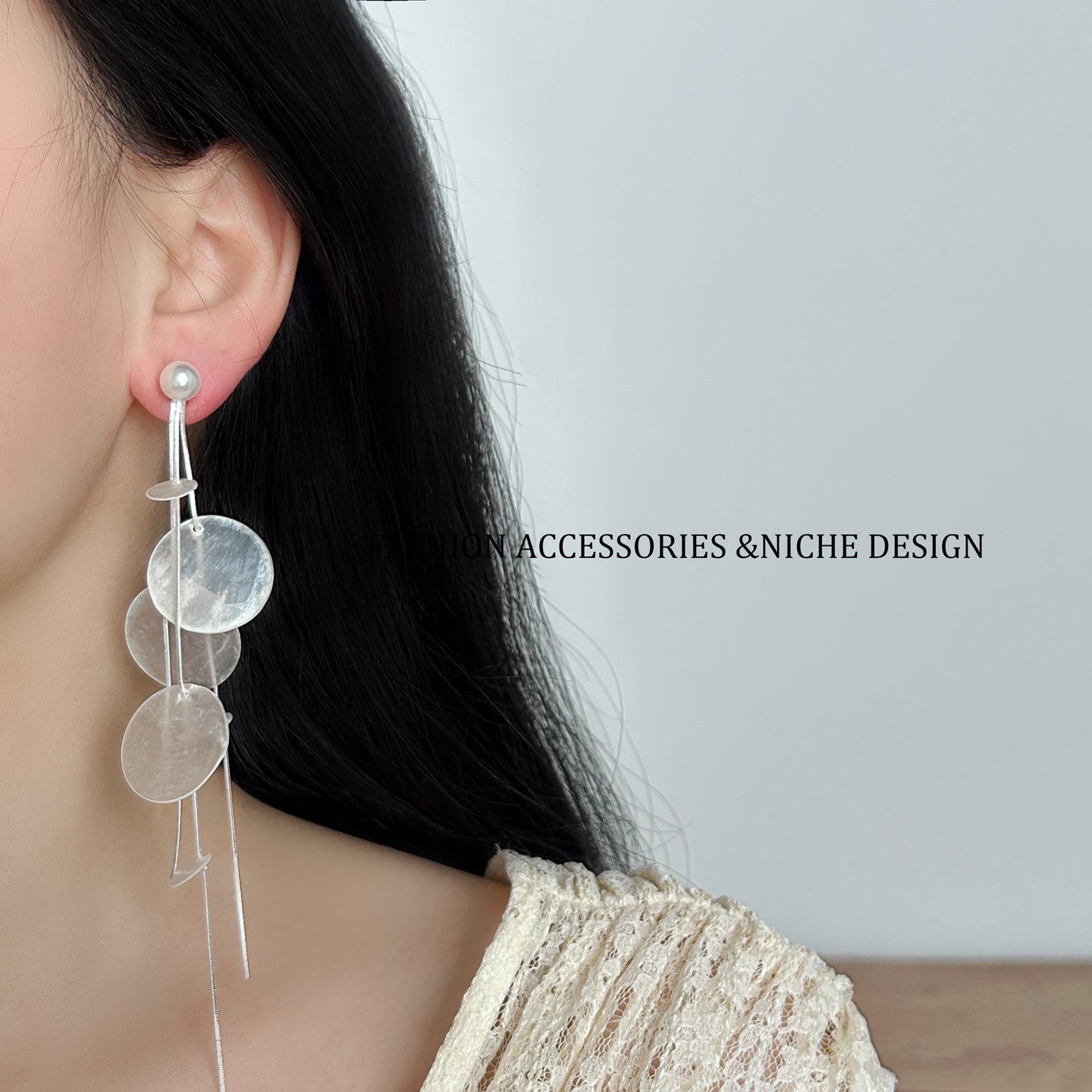 Fairy Retro Niche Pearl Shell Tassel Long Female High Earrings