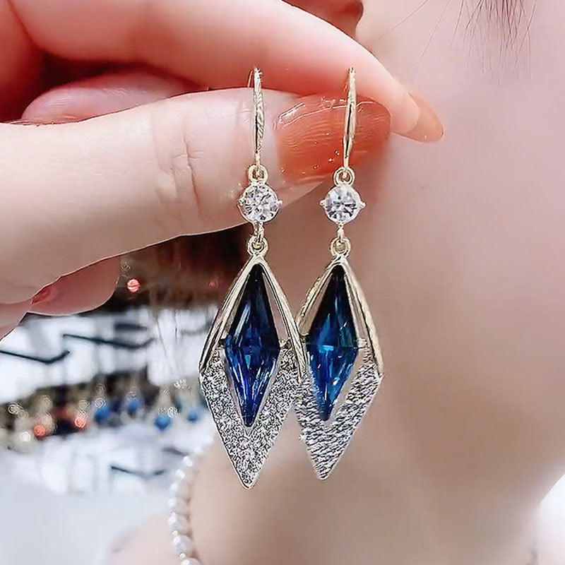 Women's Crystal Ear Clip Diamond-shaped Elegant High-grade For Affordable Rings