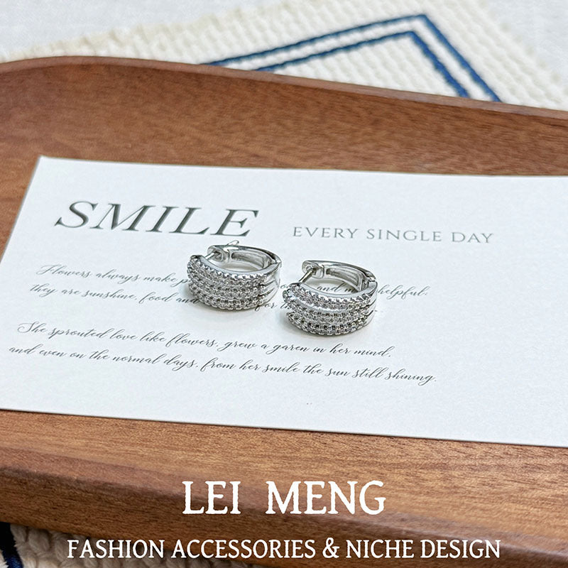 Women's Cold Style Zircon Retro High Sense Temperament Clip Personality Affordable Ear Buckle