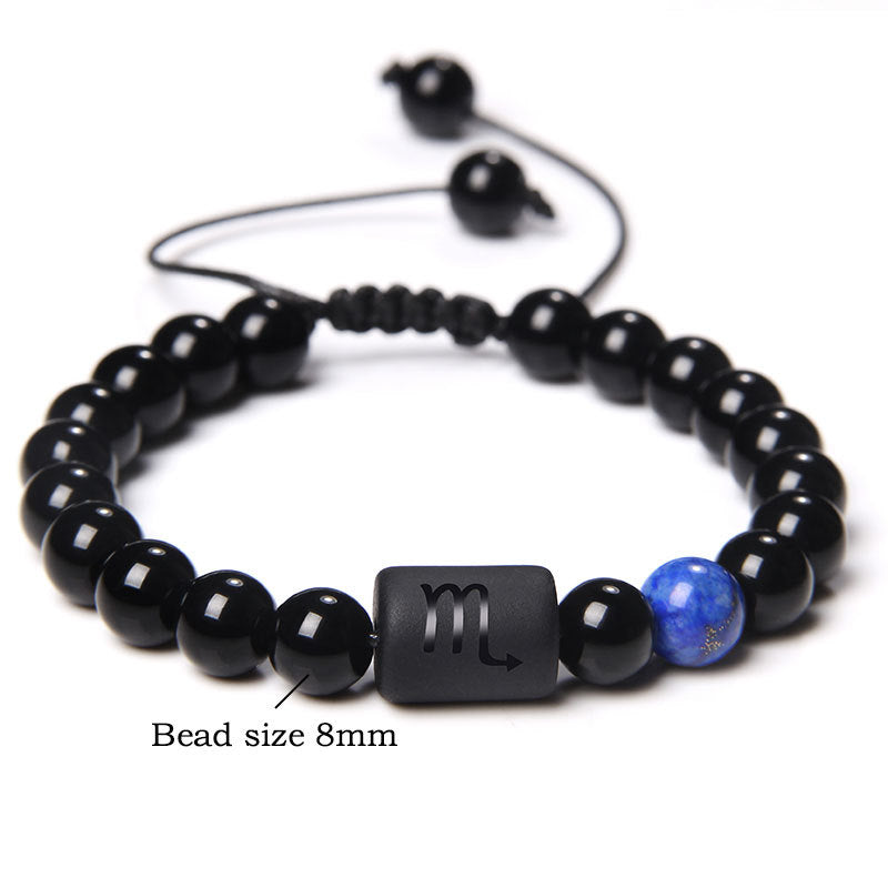 Men's Natural Red Agate Beads Twee Constellation Bracelets