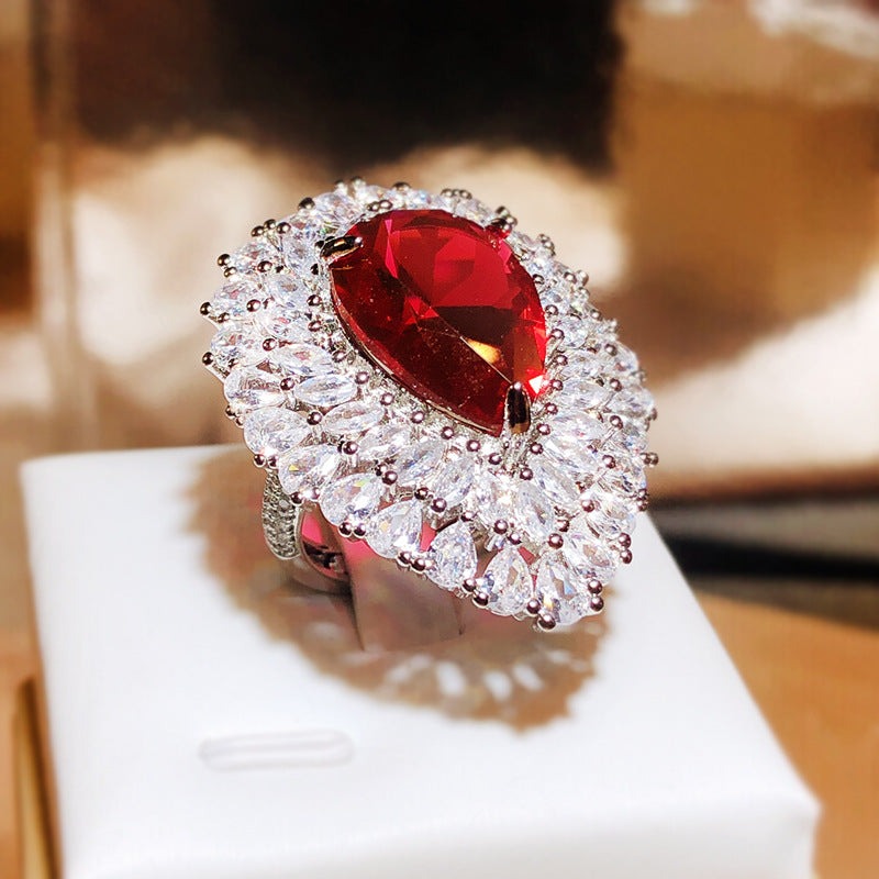 Elegant And Pigeon Blood Red Designer Model Diamond Rings