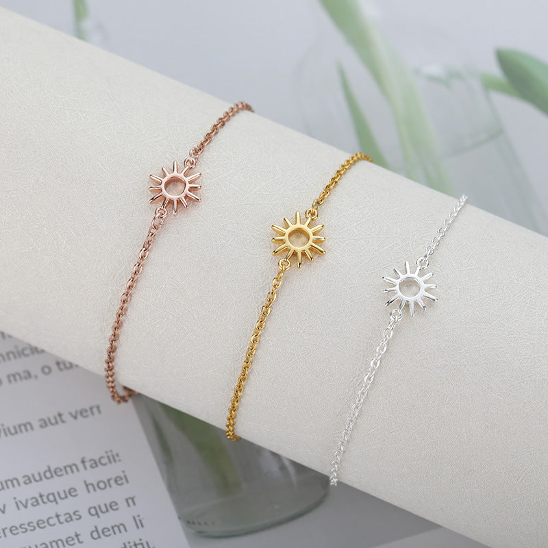 Popular Sun Hollow Gold Plated Chain Stainless Bracelets
