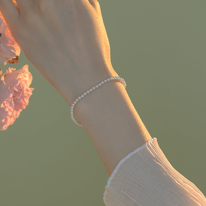Women's Pearl Style Twin Minimalist Design Hand Bracelets