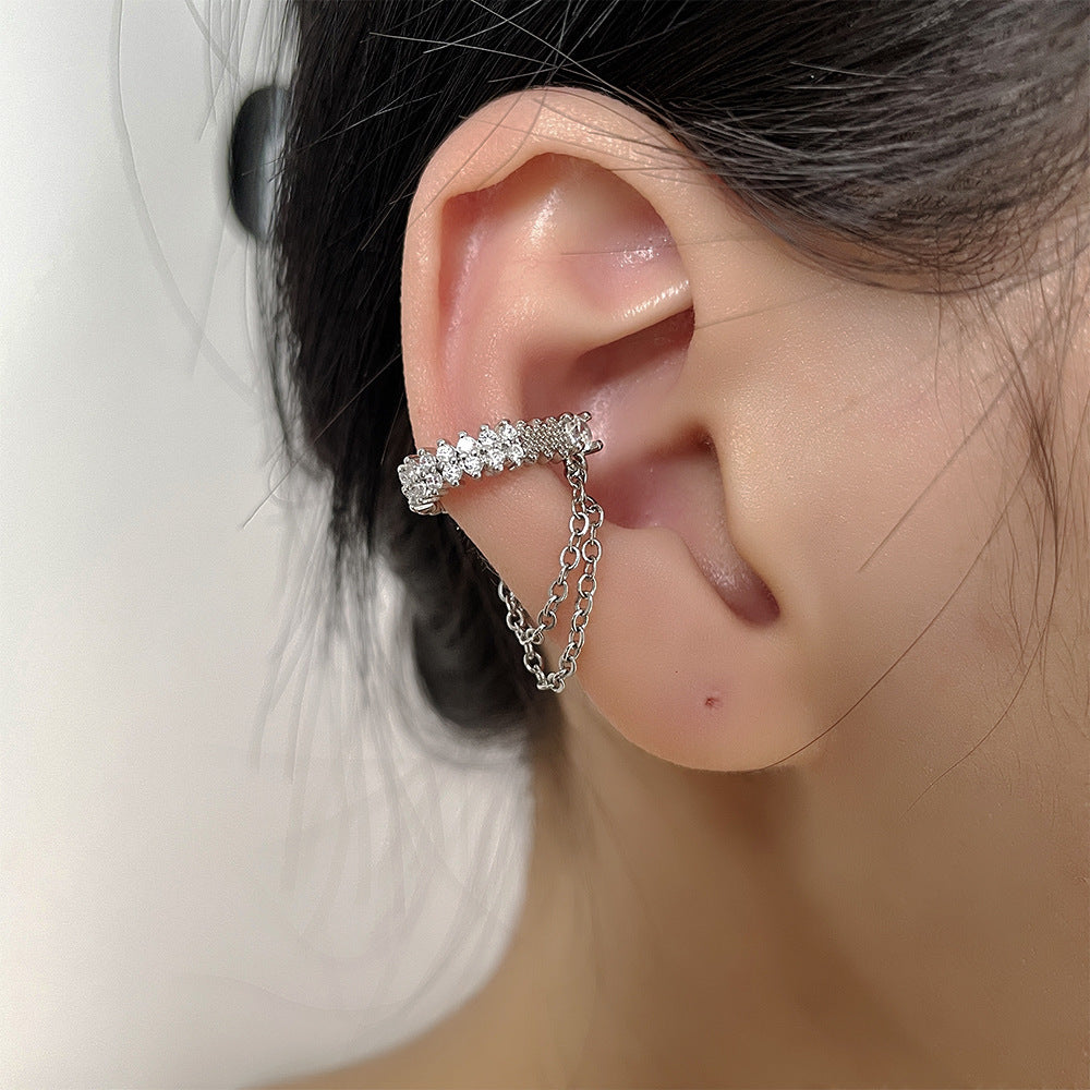 Starry Long Pearl Tassel Zircon Without Rings