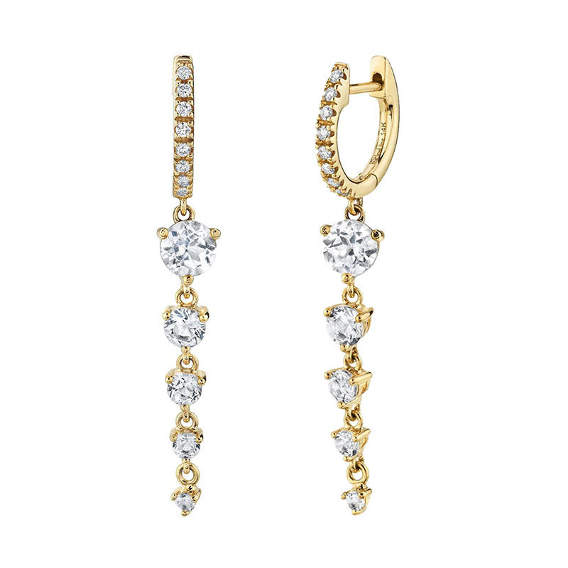Women's Sier Needle Fashion Geometry Pattern Personalized Long Simple Tassel Round Earrings
