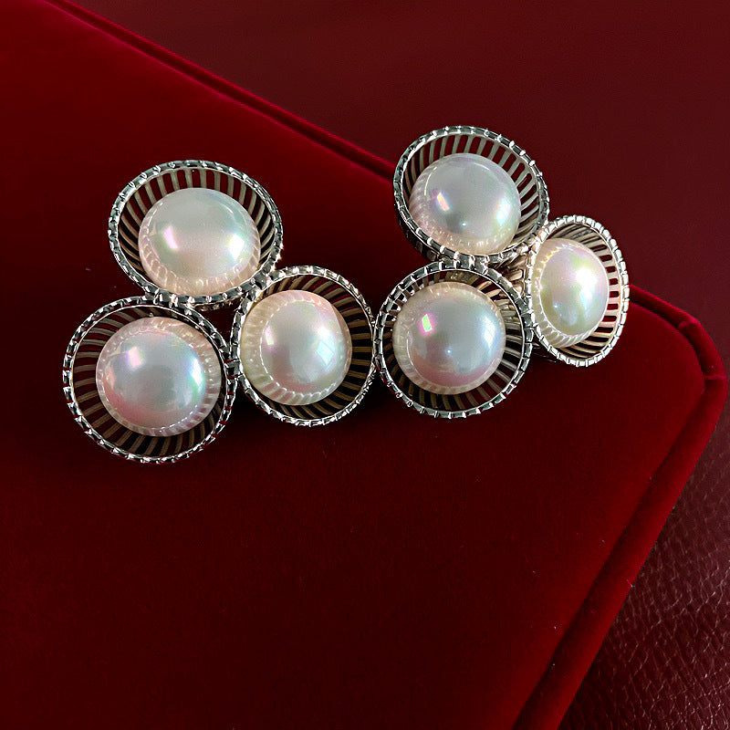 Retro Hollow Pearl Ear Cold Style Unique Earrings