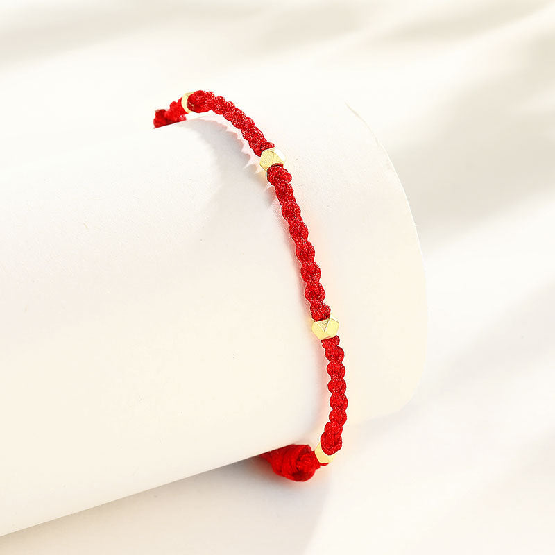 Cube Candy Braided Red Rope National Bracelets