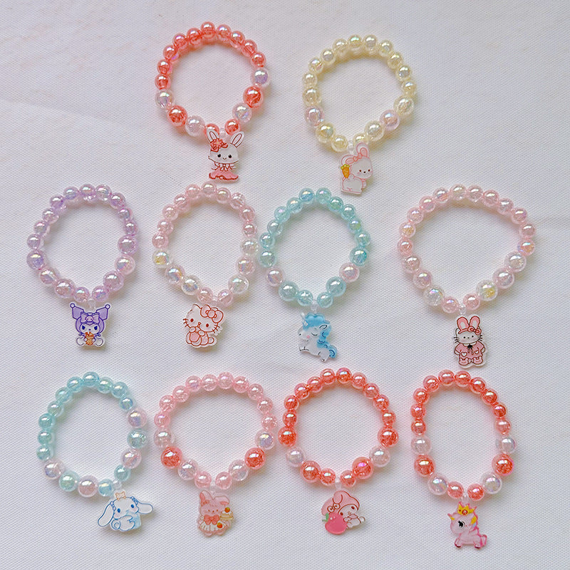 Bracelets de bijoux en forme de clown mignon en perles de dessin animé pour enfants