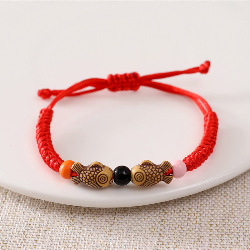 Red Rope Male Female Better Luck Flat Knot Small Bracelets