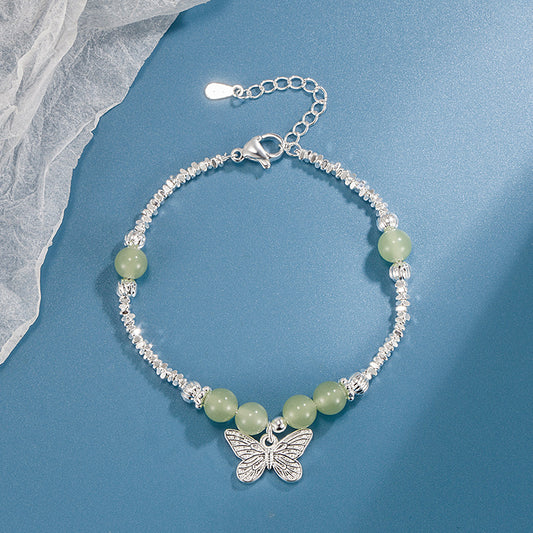 Of Sier Jade Butterfly Design Retro Chinese Bracelets